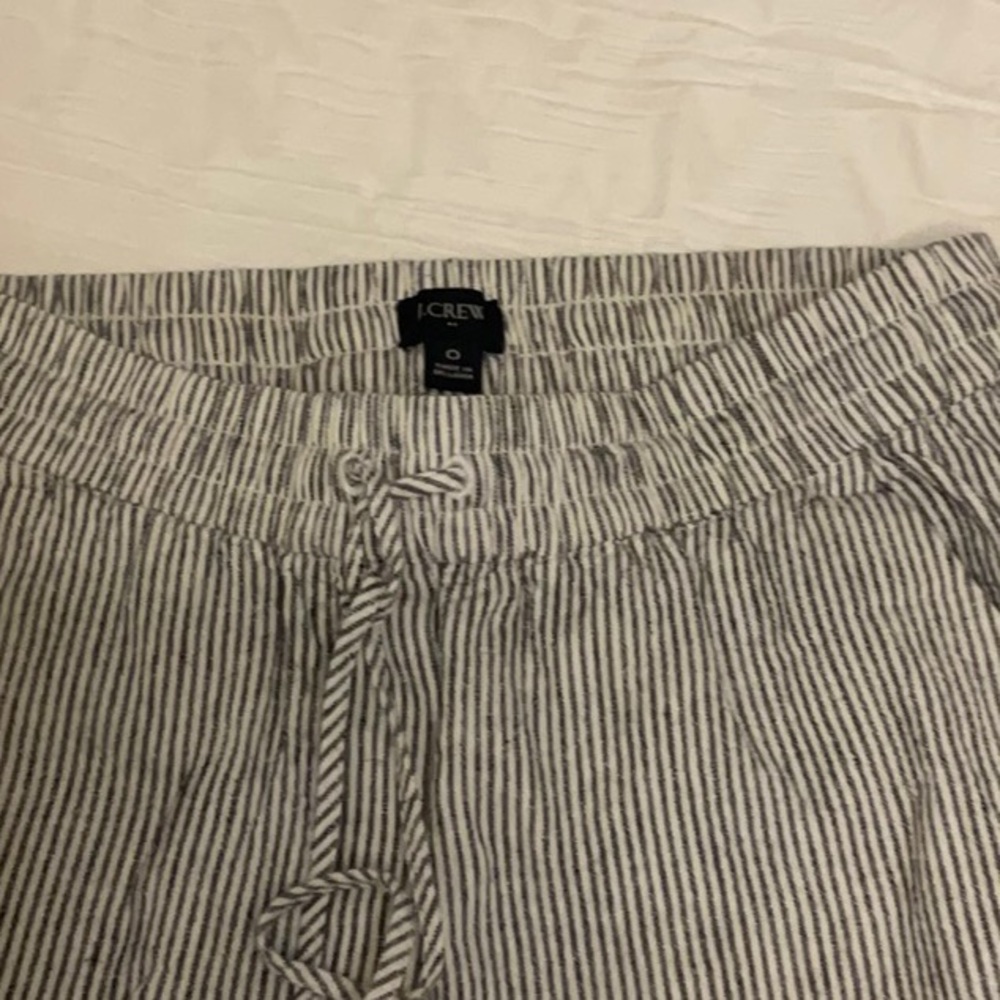 J Crew linen blend jogger style striped pants - Picture 2 of 2